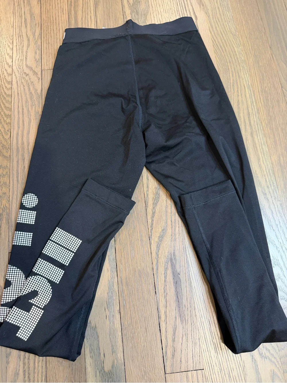 Nike Black Leggings with Rhinestone Logo Detail